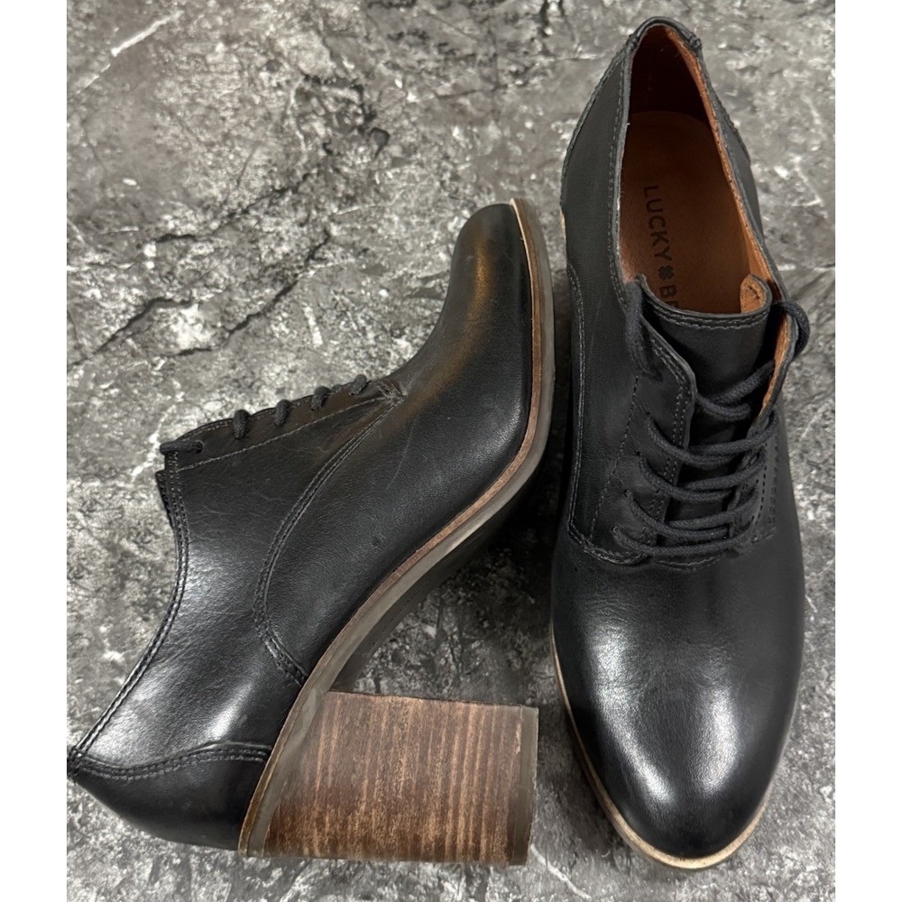 Lucky Brand LK-MAISIE Womens  Leather Lace-Up Heeled Derby Style Ankle Boots 9.5